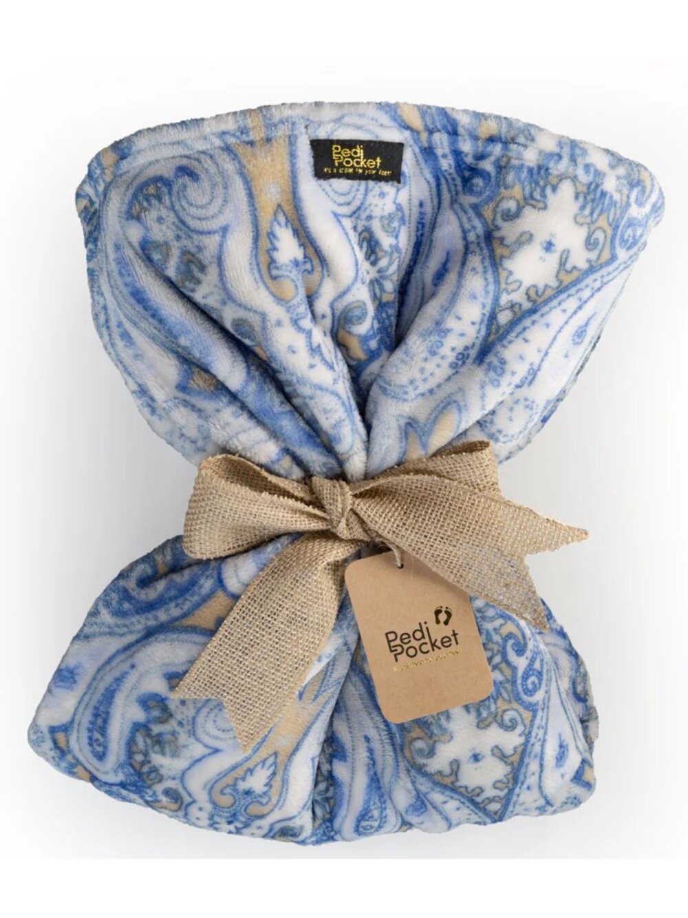 PediPocket Paisley Fleece Blanket w Foot Pocket NWT Cozy Throw 50x70